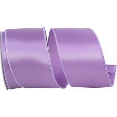 2.5 Inch Lavender Satin Ribbon With Wired Edges, 10 Yard Spool (1 Spool) SALE ITEM